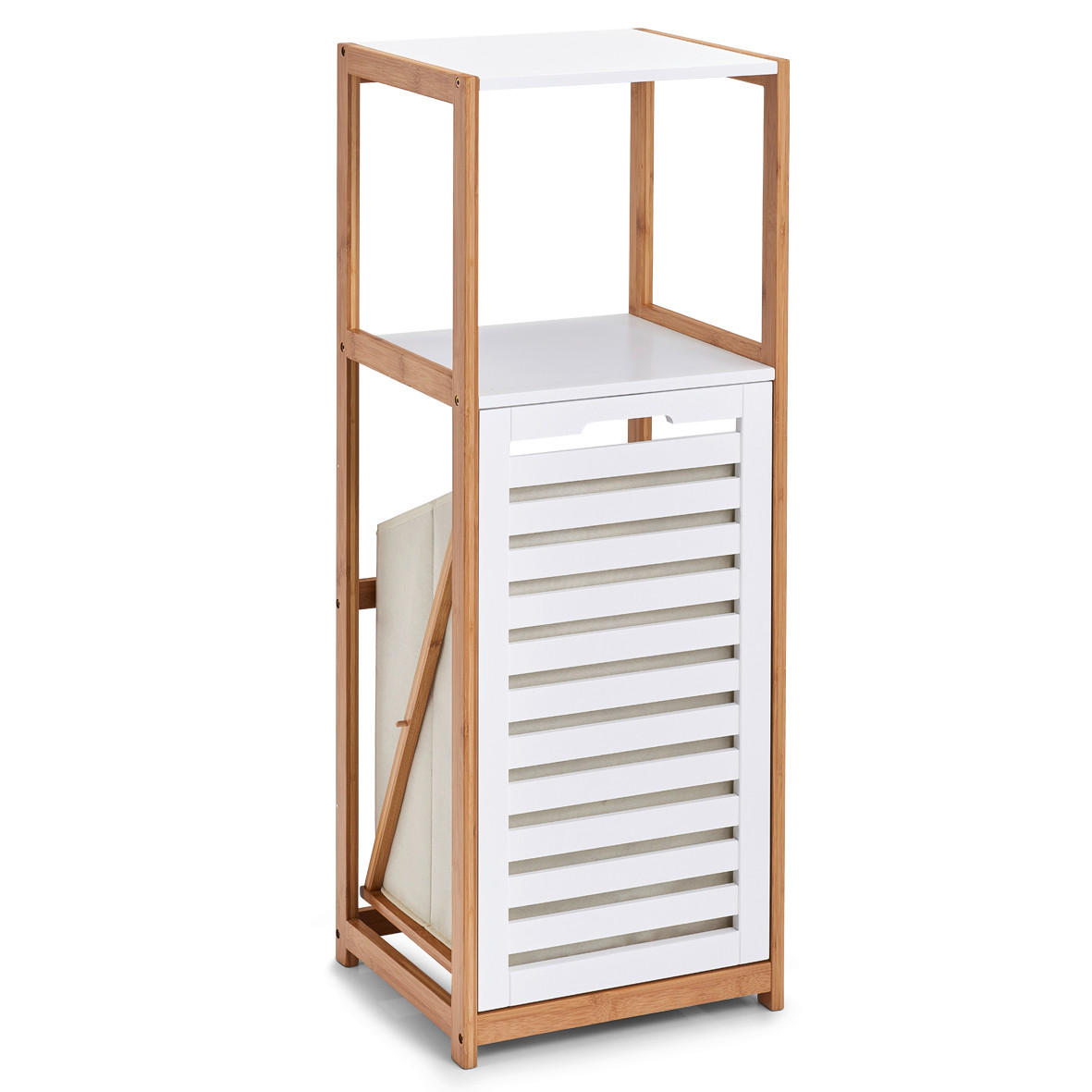 STANDREGAL  Naturfarben, Weiß  - Naturfarben/Weiß, Basics, Holz (36,3/33/98cm) - Zeller Present
