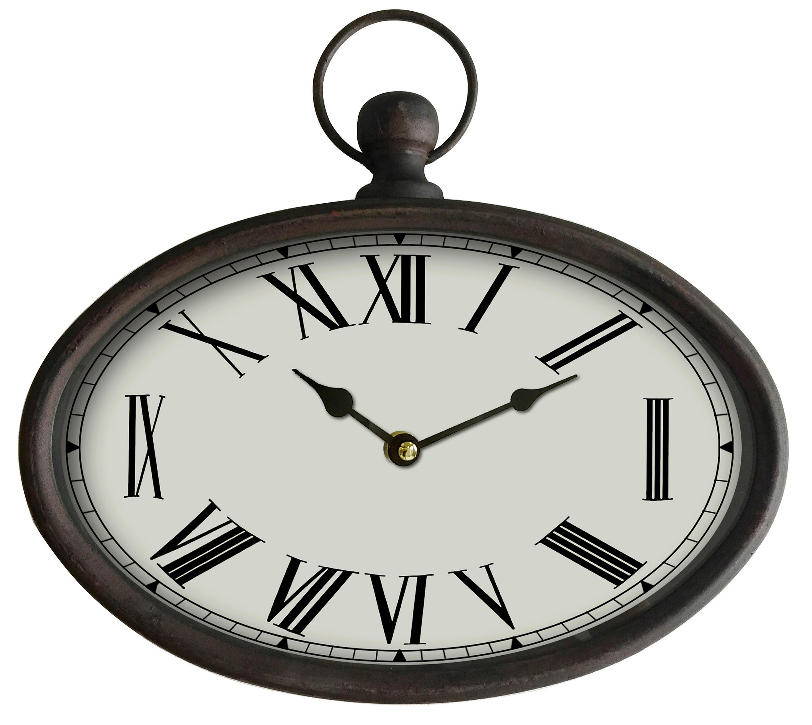 NÁSTENNÉ HODINY, hnedá, čierna, béžová,  - hnedá/čierna, Basics, kov/drevo (29/27/5cm) - Ambia Home