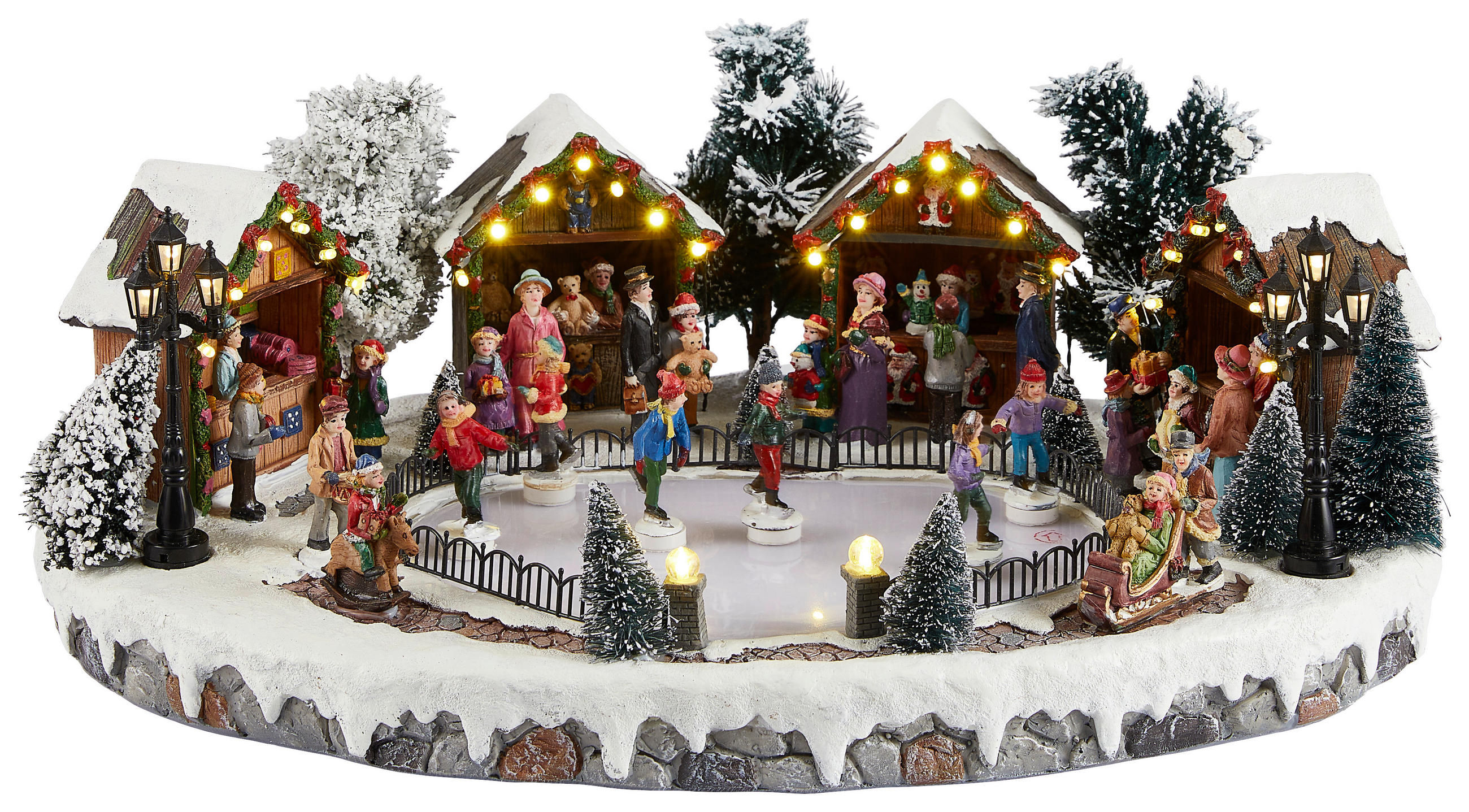 DEKOSPIELUHR  - Rot/Braun, Trend, Kunststoff (44/18/30cm) - X-Mas