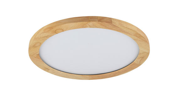 LED-DECKENLEUCHTE 40/5 cm   - Schwarz/Naturfarben, Basics, Holz/Kunststoff (40/5cm) - Novel