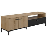 TV-ELEMENT - Eichefarben/Schwarz, MODERN, Holzwerkstoff/Kunststoff (160/47/40cm) - MID.YOU