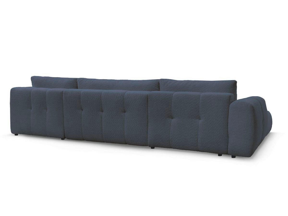 WOHNLANDSCHAFT  FUJI  Dunkelblau Bouclé  - Schwarz/Dunkelblau, MODERN, Kunststoff/Textil (160/377/204cm)