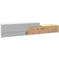 LOWBOARD Weiß, Wildeiche  256/50/44,6 cm  - Wildeiche/Weiß, Design, Holz/Holzwerkstoff (256/50/44,6cm) - Voglauer