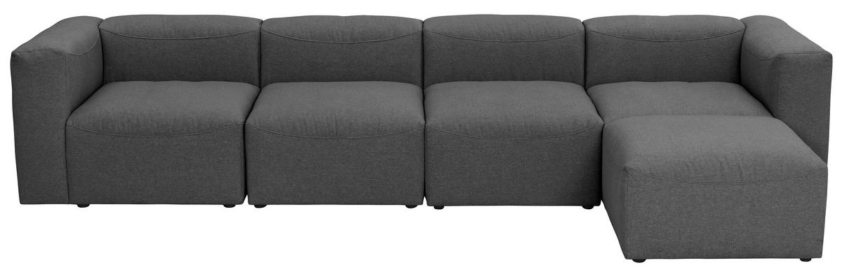 ECKSOFA LENA in Flachgewebe Anthrazit  350/175 cm  - Anthrazit, Design, Kunststoff/Textil (350/175cm) - Max Winzer