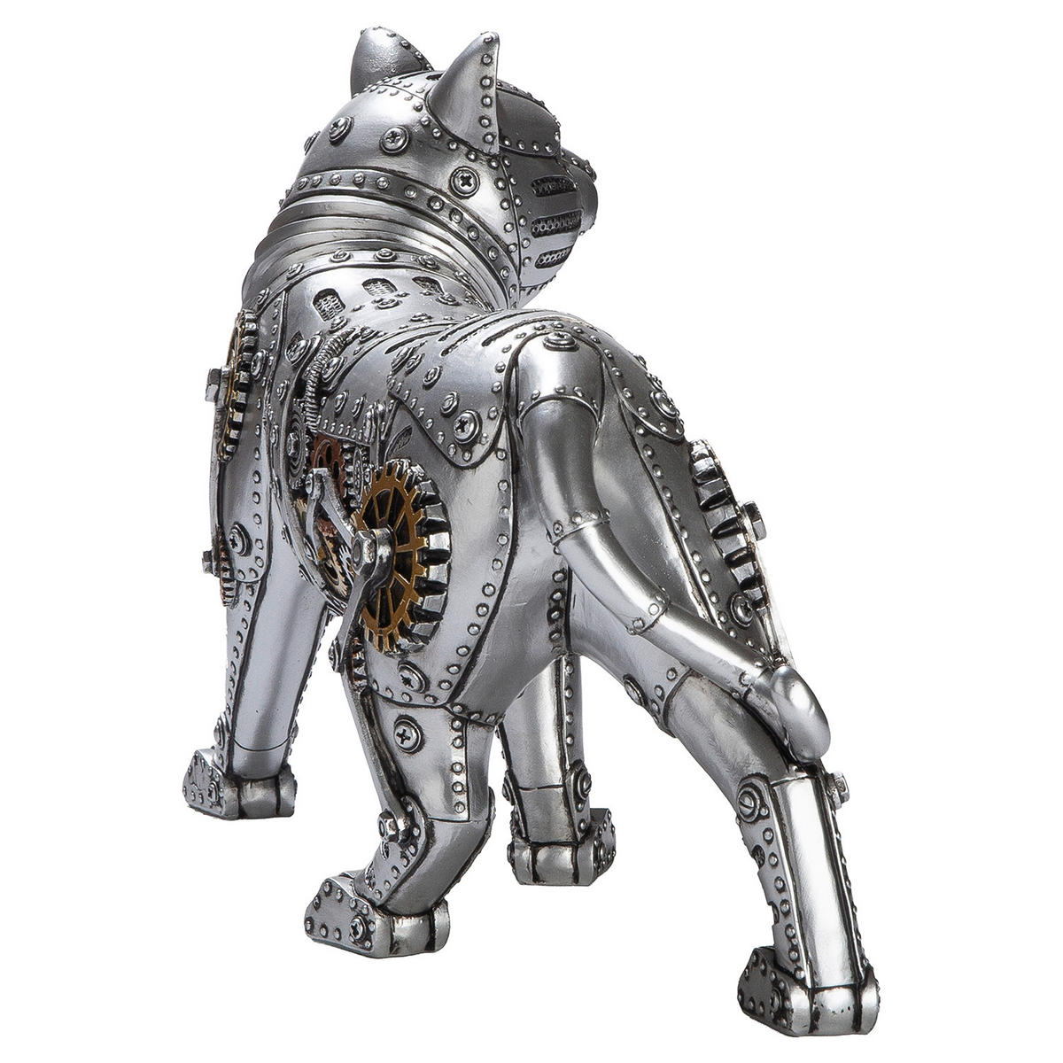 DEKOKATZE - Silberfarben/Schwarz, Basics, Kunststoff (35/23/11cm)