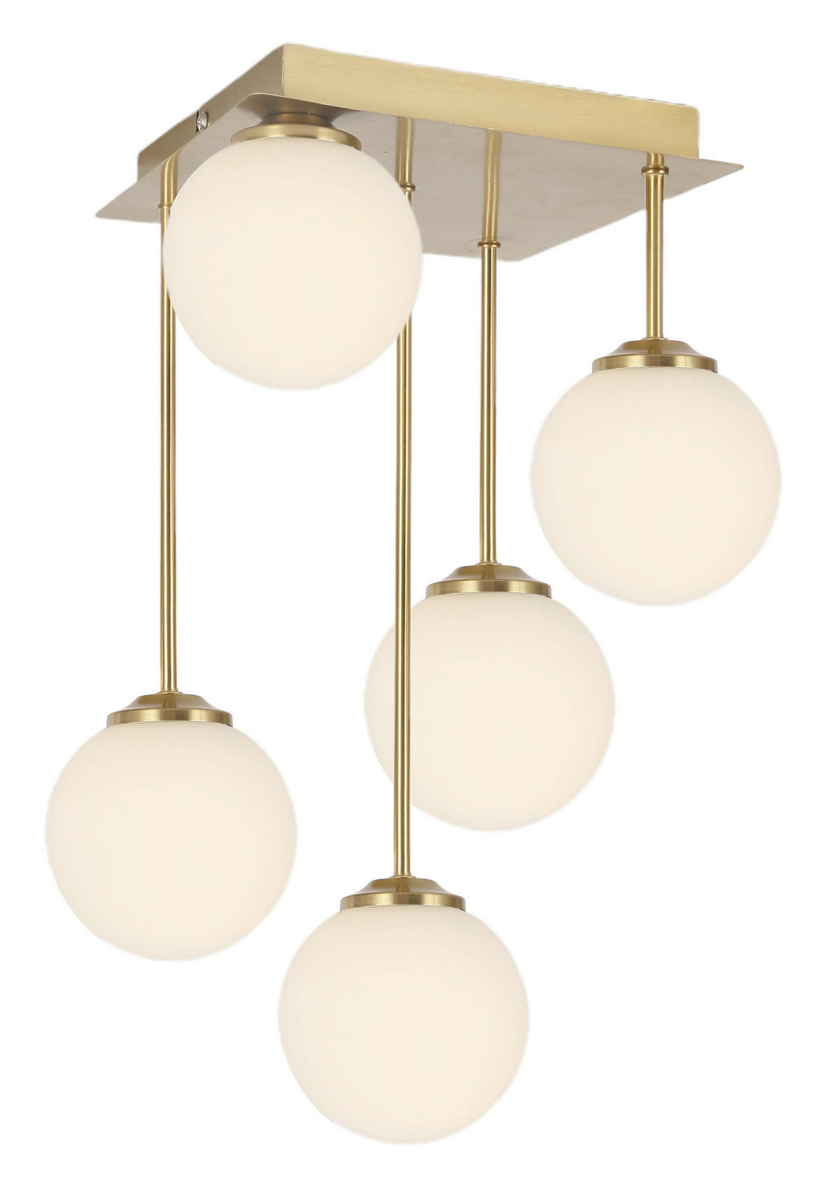 HÄNGELEUCHTE 25,5/25,5/41 cm    - Weiss/Goldfarben, Trend, Glas/Metall (25,5/25,5/41cm) - Novel