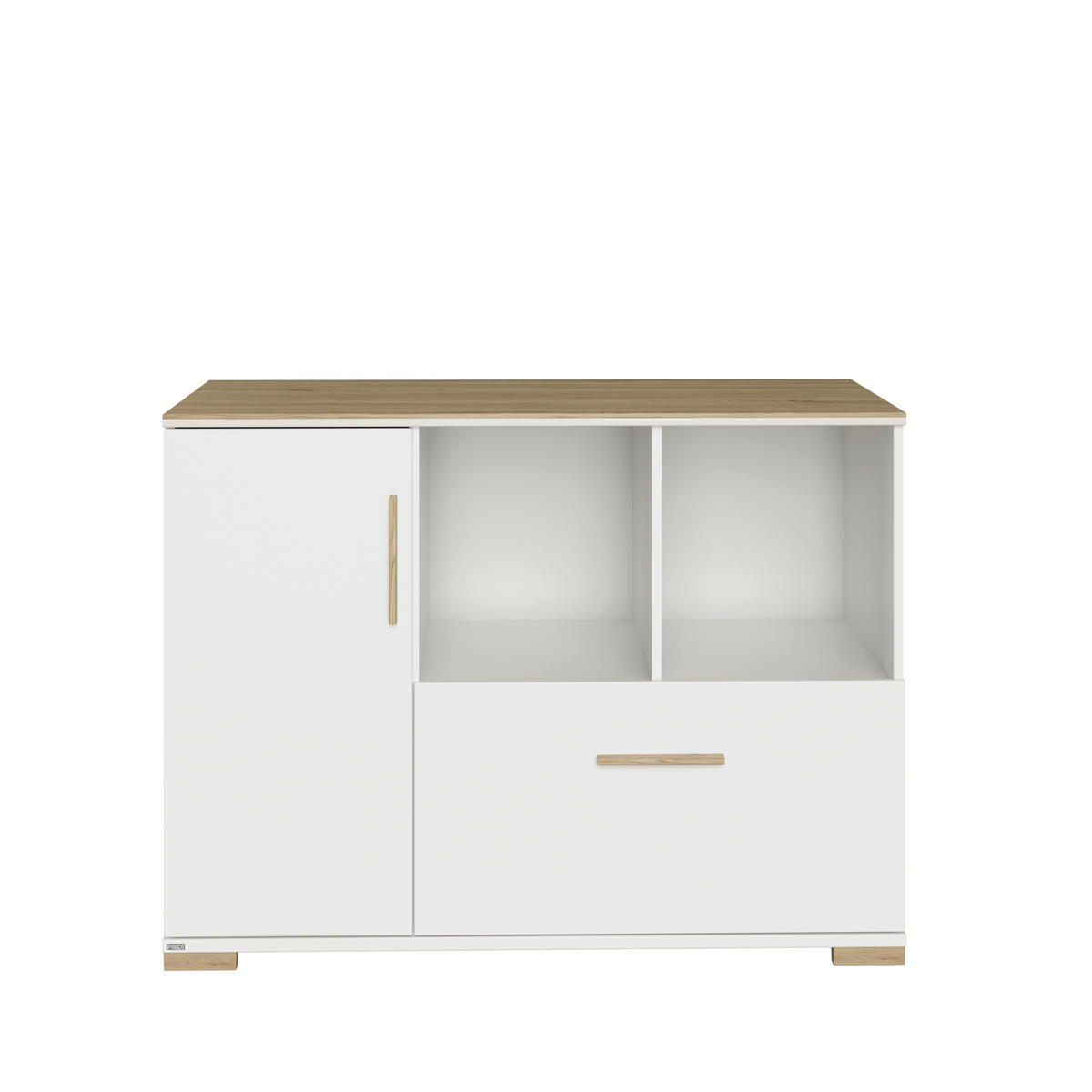 KOMODA ZA PREVIJANJE   - bijela/boje hrasta, Basics, drvni materijal (123,50/92,10/55,60cm) - Paidi