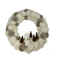 KRANZ - Braun/Weiß, LIFESTYLE, Holzwerkstoff/Kunststoff (33cm) - X-Mas