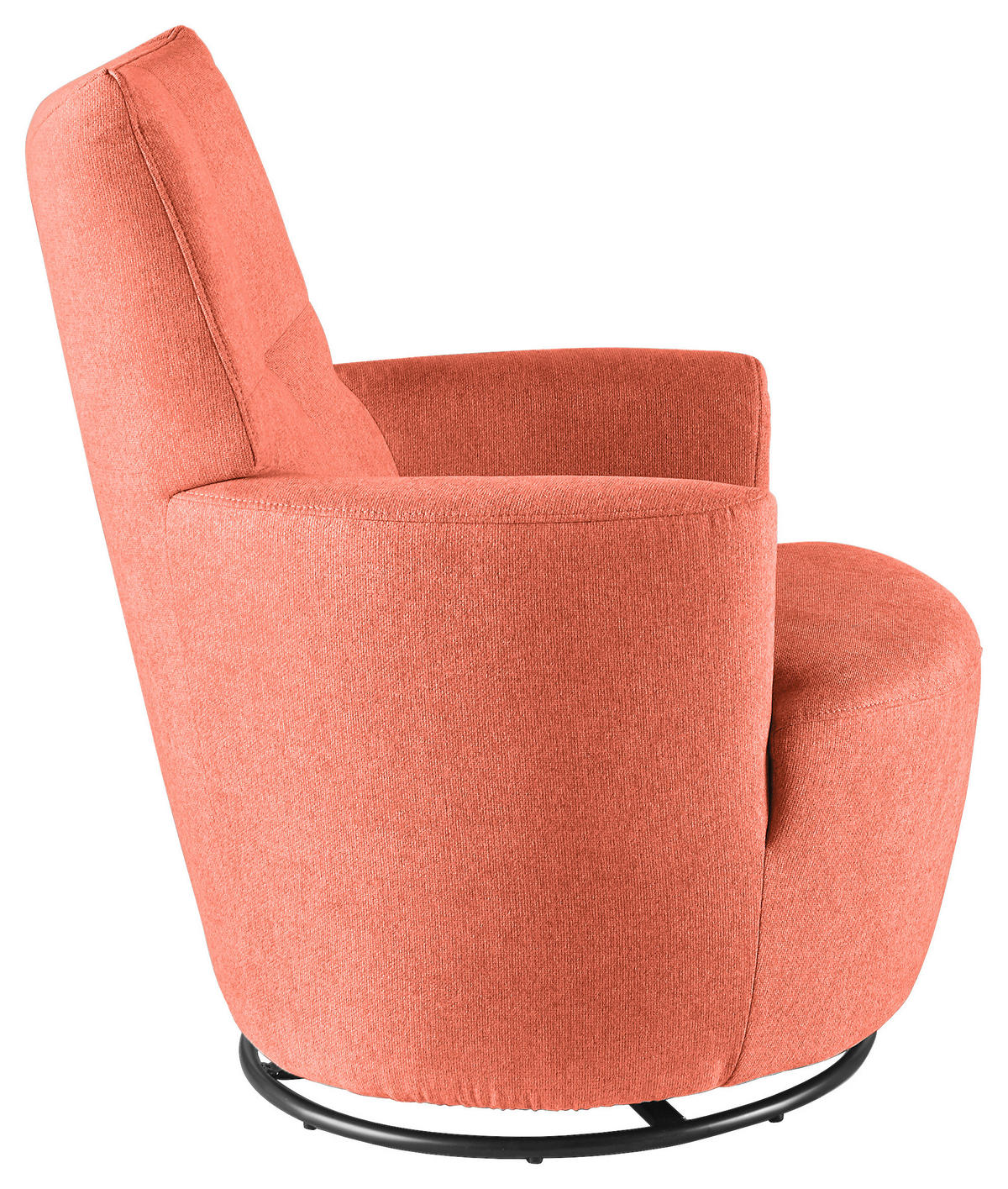 SESSEL Webstoff Koralle    - Koralle/Schwarz, Design, Textil/Metall (80/96/88cm) - SetOne by Musterring