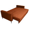 SCHLAFSOFA Cord Rostfarben  inkl. Rückenkissen, Bettkasten, Schlaffunktion, Rücken echt, Liegefläche im Originalstoff  - Rostfarben/Schwarz, KONVENTIONELL, Textil/Metall (222/93/98cm) - Carryhome
