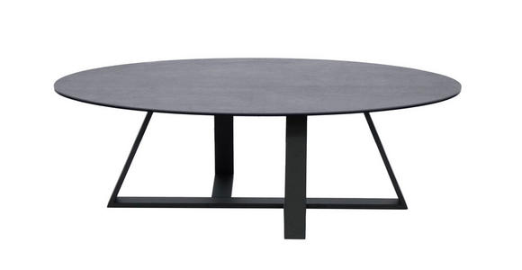 COUCHTISCH oval Grau, Schwarz 120/70/38 cm  - Schwarz/Grau, Design, Glas/Keramik (120/70/38cm) - Novel