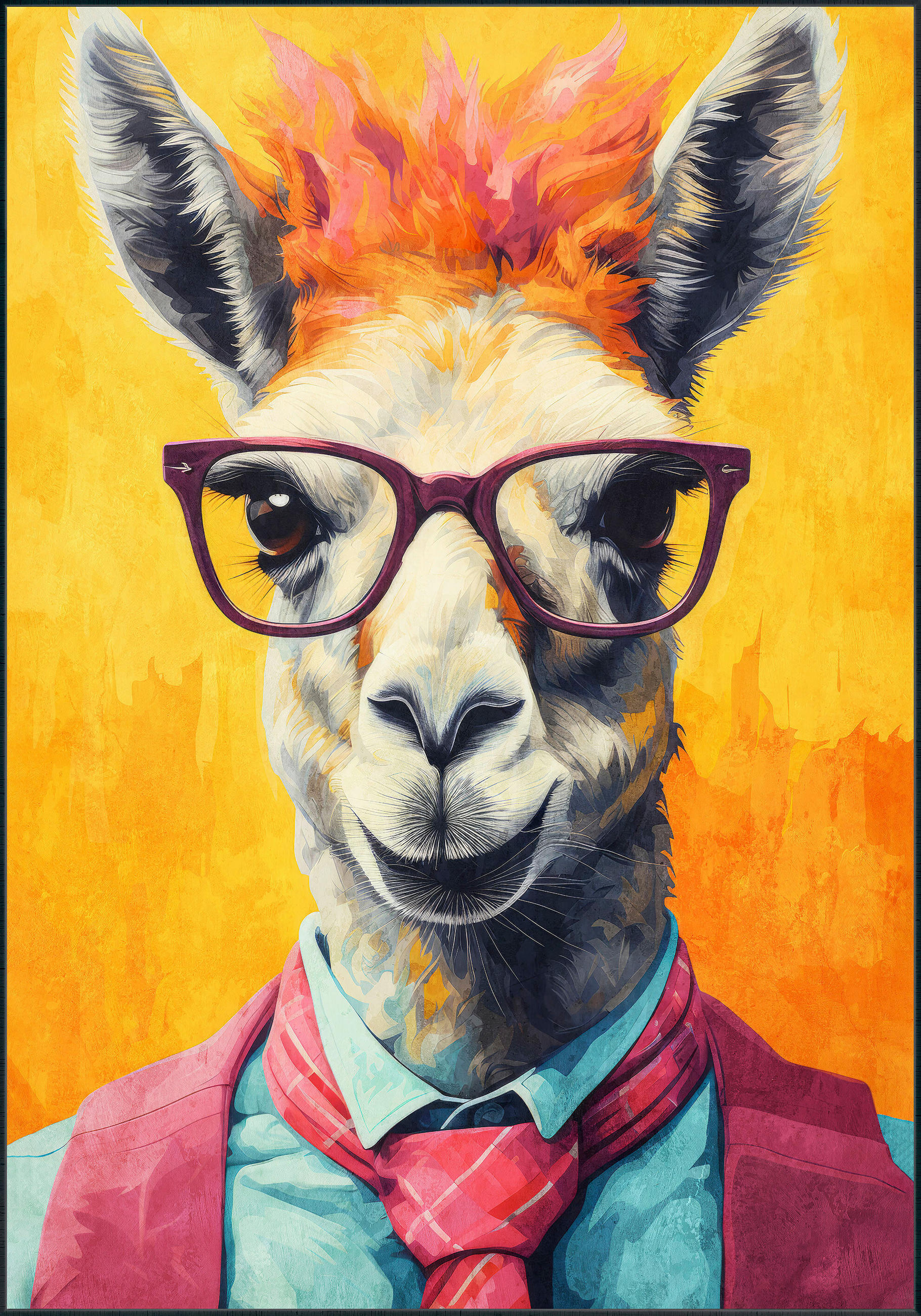 KUNSTDRUCK Tiere 70/100 cm  - Multicolor/Schwarz, Trend, Holz/Kunststoff (70/100cm) - Monee