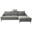 ECKSOFA in Webstoff Dunkelgrau  - Dunkelgrau/Schwarz, KONVENTIONELL, Textil/Metall (293/183cm) - Carryhome