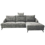 ECKSOFA in Webstoff Dunkelgrau  - Dunkelgrau/Schwarz, KONVENTIONELL, Textil/Metall (293/183cm) - Carryhome