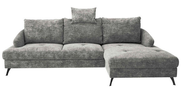 ECKSOFA in Webstoff Dunkelgrau  - Dunkelgrau/Schwarz, KONVENTIONELL, Textil/Metall (293/183cm) - Carryhome