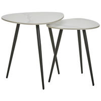 BEISTELLTISCHSET dreieckig Schwarz, Weiß  - Schwarz/Weiß, Trend, Keramik/Metall (49,3/41.1/48/40/50/45cm) - Novel