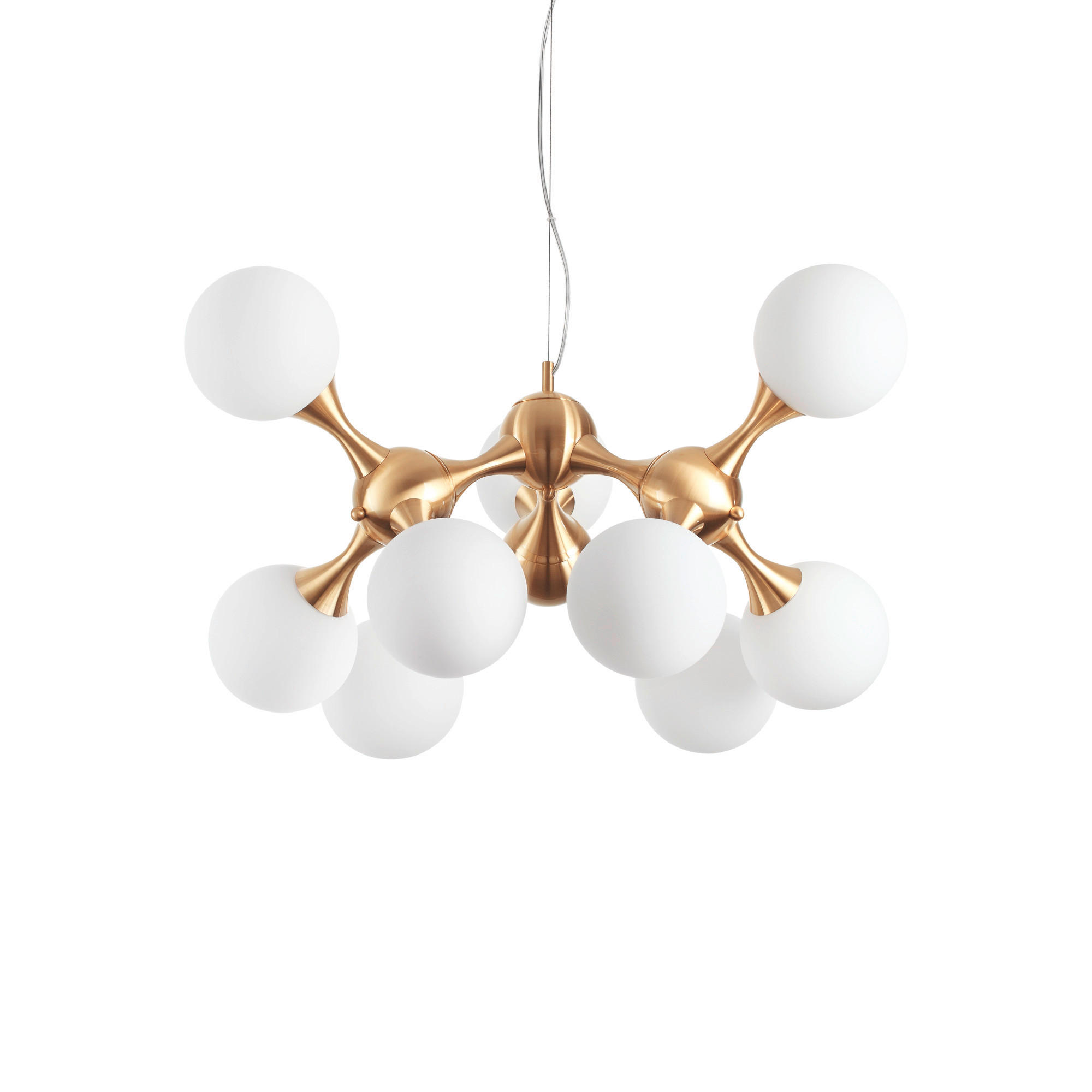 HÄNGELEUCHTE 80/65-240 cm  - Messingfarben, Design, Glas/Metall (80/65-240cm) - Ideal Lux