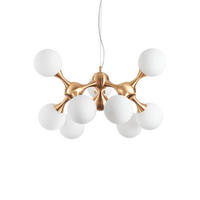 HÄNGELEUCHTE Ottone 80/65-240 cm   - Messingfarben, Design, Glas/Metall (80/65-240cm) - Ideal Lux