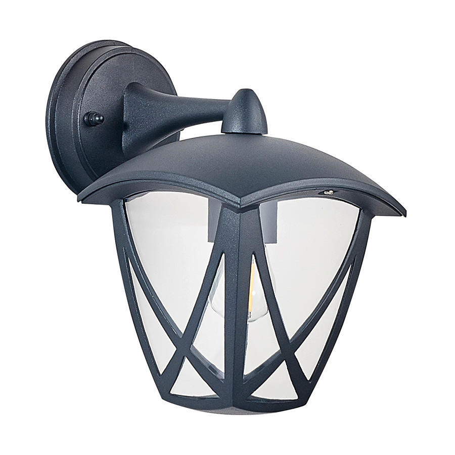 APLICĂ DE EXTERIOR - străveziu/negru, Basics, plastic/metal (20/23.5/17cm)
