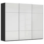SCHWEBETÜRENSCHRANK  in Schwarz, Weiß  - Alufarben/Schwarz, KONVENTIONELL, Glas/Holzwerkstoff (242/223/68cm) - Novel