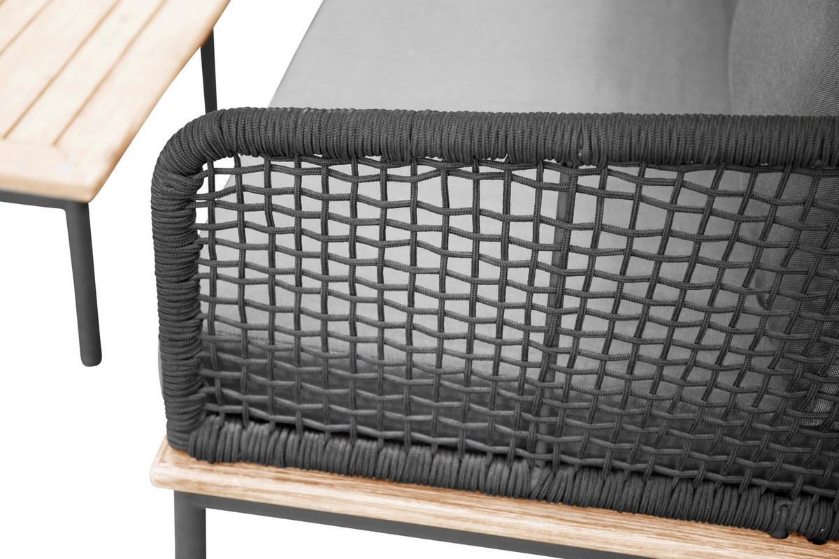 LOUNGEGARNITUR   90/60/27 cm  - Schwarz, KONVENTIONELL, Kunststoff (90/60/27cm) - Gardenson