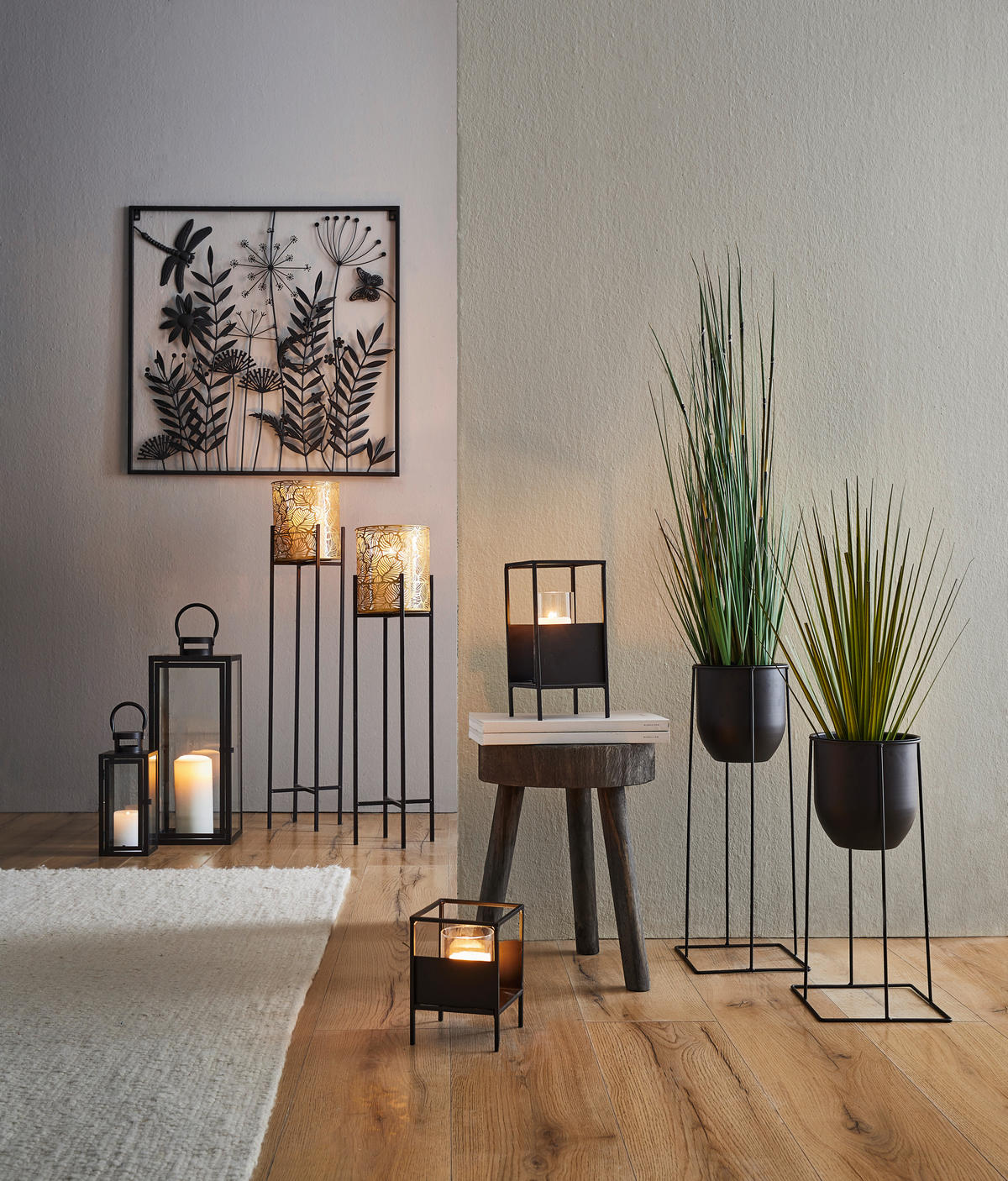 BLUMENTOPF   - Schwarz, Basics, Metall (19/40cm) - Ambia Home