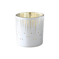 TEELICHTGLAS - Weiss/Goldfarben, Lifestyle, Glas (7,3/8cm) - X-Mas