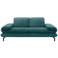 2-SITZER-SOFA Looks XIII Webstoff Petrol  - Petrol/Schwarz, Design, Textil/Metall (204 (264)/83 (110)/98cm) - LOOKS by W.Joop