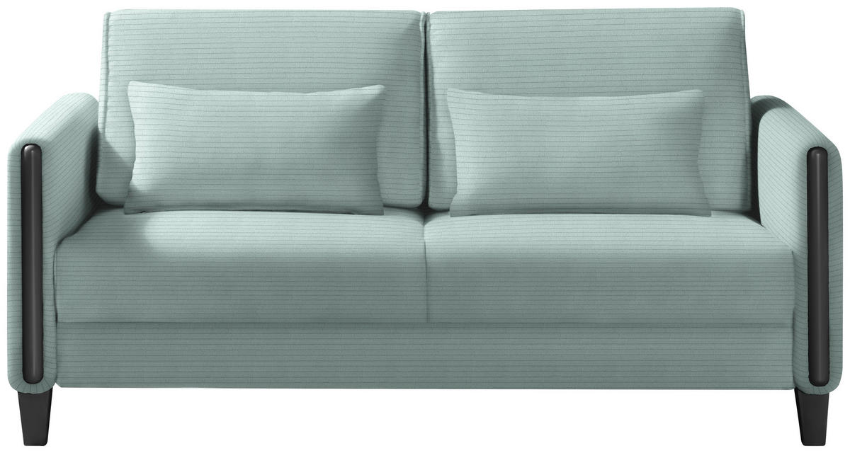 SCHLAFSOFA in Holz, Textil Schwarz, Hellblau  - Schwarz/Hellblau, Design, Holz/Textil (174/88/104cm) - Niels Andersson