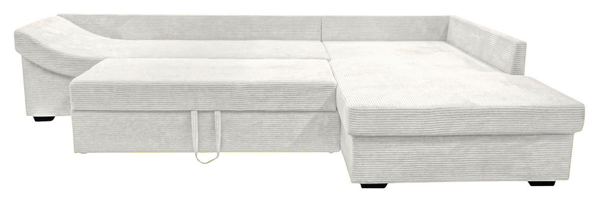 ECKSOFA Naturfarben Cord Zierkissen, Rückenkissen, Schlaffunktion, Rücken echt, Liegefläche im Originalstoff  - Schwarz/Naturfarben, KONVENTIONELL, Holz/Textil (298/202cm) - Carryhome