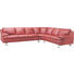 WOHNLANDSCHAFT Echtleder Rücken echt - Rot/Alufarben, Design, Leder/Metall (328/266cm) - Celina Home