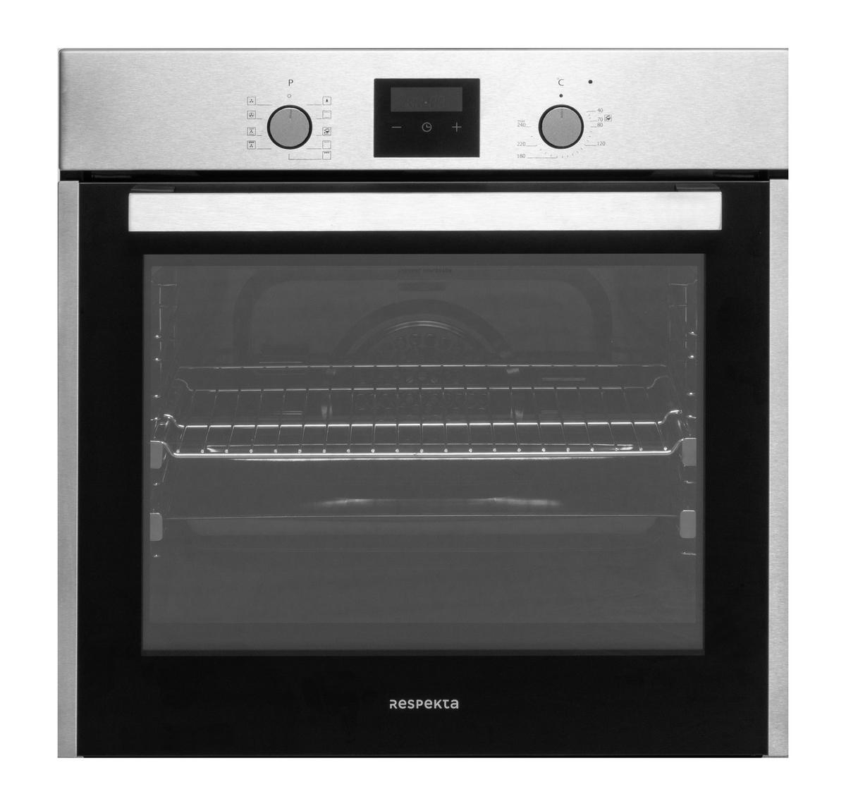 BACKOFENSET ASET1406600I  - Edelstahlfarben/Schwarz, Trend, Glas/Metall (59,5/59,5/56,5cm) - Respekta