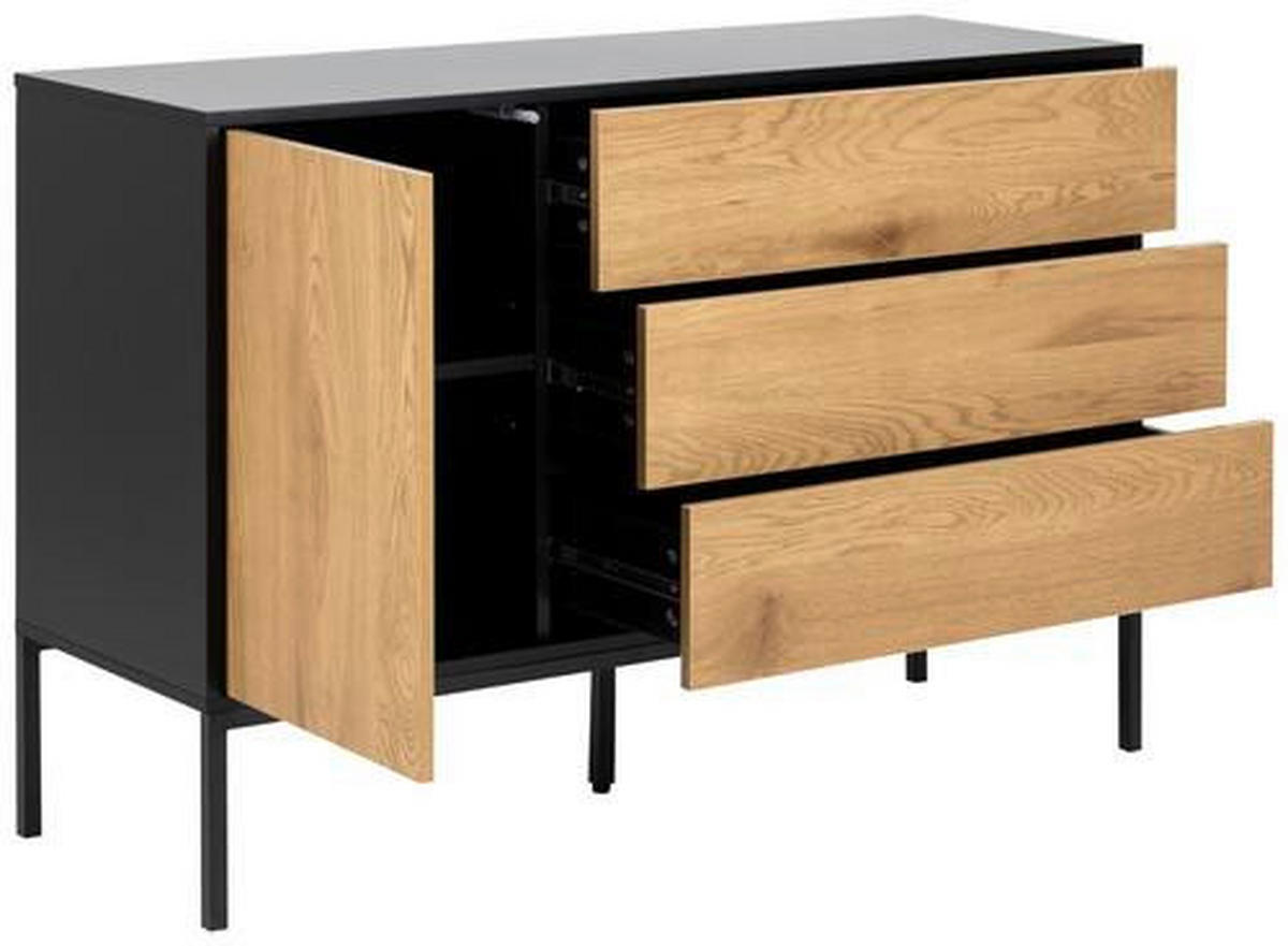 BYRÅ 120/82/40 cm  - skogsek/svart, Modern, metall/trämaterial (120/82/40cm) - Best Price