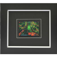KUNSTDRUCK Hundertwasser Abstraktes, Architektur GRÜNE STADT  - Multicolor/Schwarz, Basics, Holzwerkstoff (38,5/43cm)