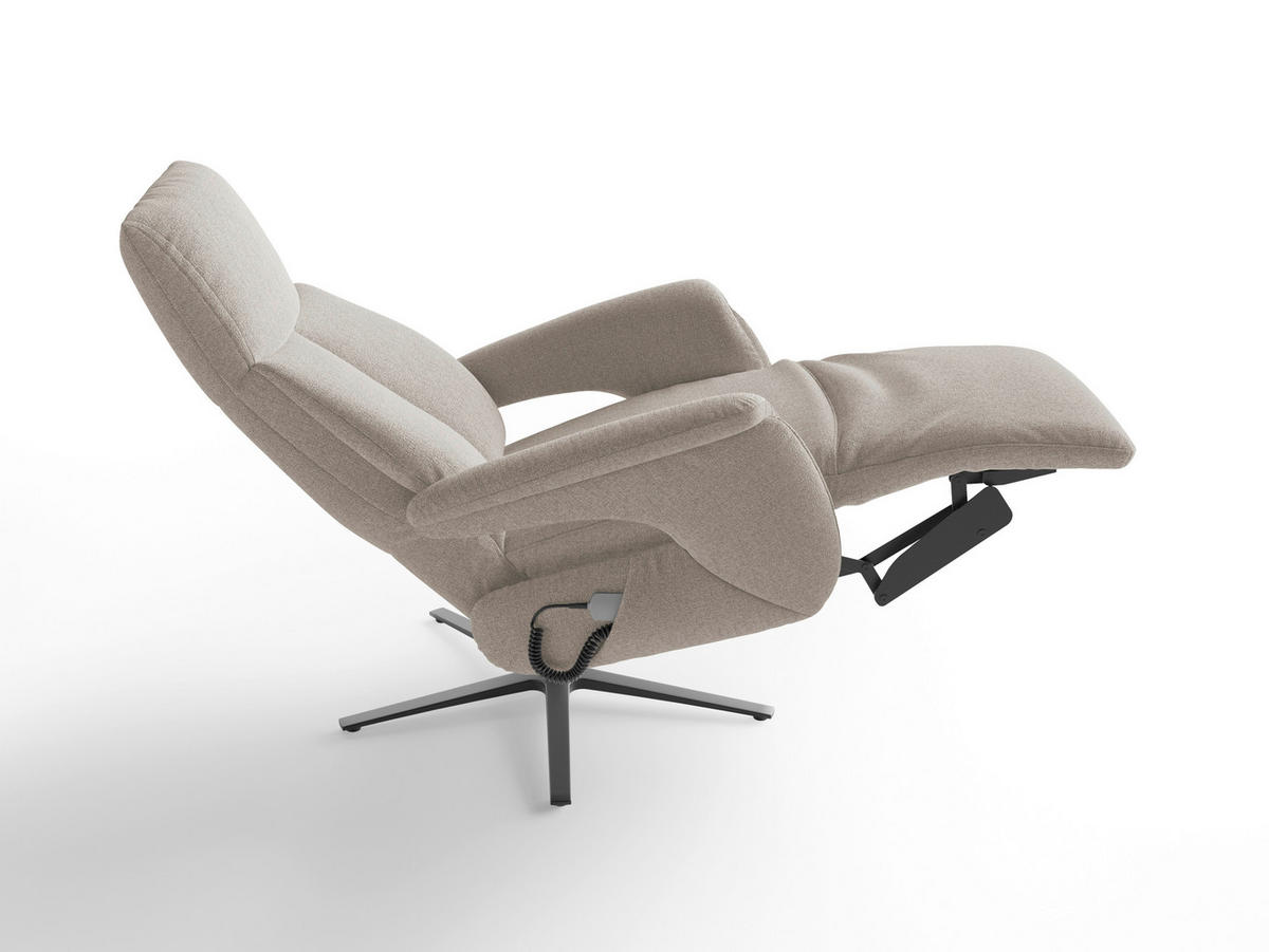 RELAXSESSEL Textil Taupe  - Taupe/Schwarz, Basics, Textil/Metall (75/110/85cm) - Sit & More
