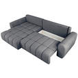 ECKSOFA  in Velours Dunkelgrau  - Dunkelgrau/Schwarz, KONVENTIONELL, Kunststoff/Textil (168/298cm) - Carryhome