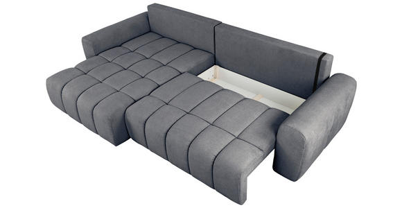 ECKSOFA  in Velours Dunkelgrau  - Dunkelgrau/Schwarz, KONVENTIONELL, Kunststoff/Textil (168/298cm) - Carryhome