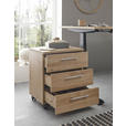 ROLLCONTAINER 40/56/39 cm  - Silberfarben/Eiche Artisan, MODERN, Holzwerkstoff/Kunststoff (40/56/39cm) - Carryhome