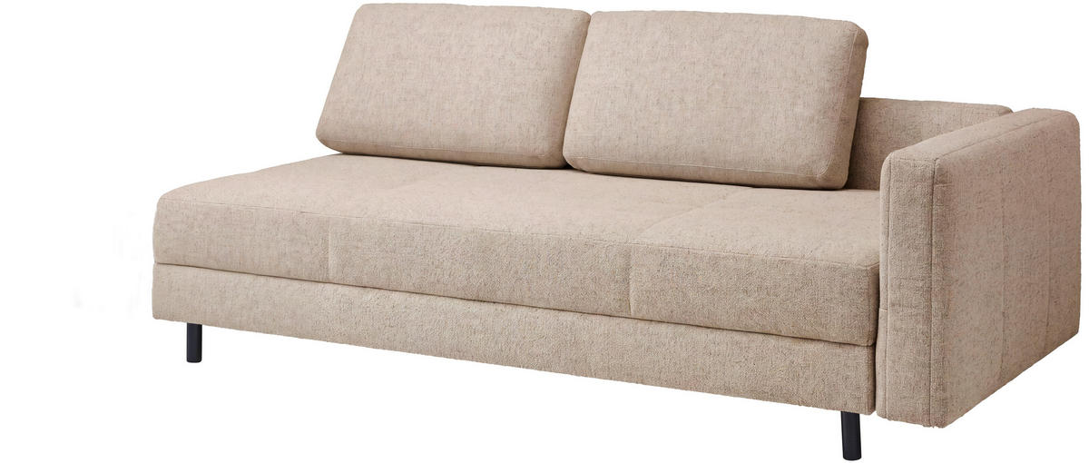 LIEGE Webstoff Creme  - Eiche dunkel/Creme, Design, Holz/Textil (210/84/130cm) - Joka