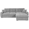 ECKSOFA in Mikrofaser Hellgrau  - Chromfarben/Hellgrau, Modern, Kunststoff/Textil (276/193cm) - Hom`in