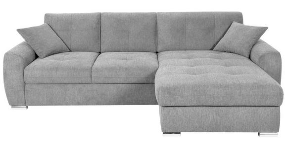 ECKSOFA in Mikrofaser Hellgrau  - Chromfarben/Hellgrau, MODERN, Kunststoff/Textil (276/193cm) - Hom`in