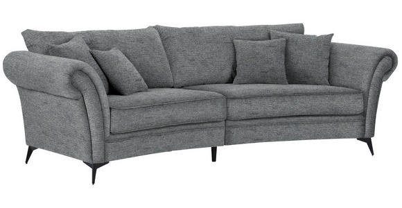 MEGASOFA in Flachgewebe Anthrazit  - Anthrazit/Schwarz, ROMANTIK / LANDHAUS, Textil/Metall (273/79/125cm) - Landscape