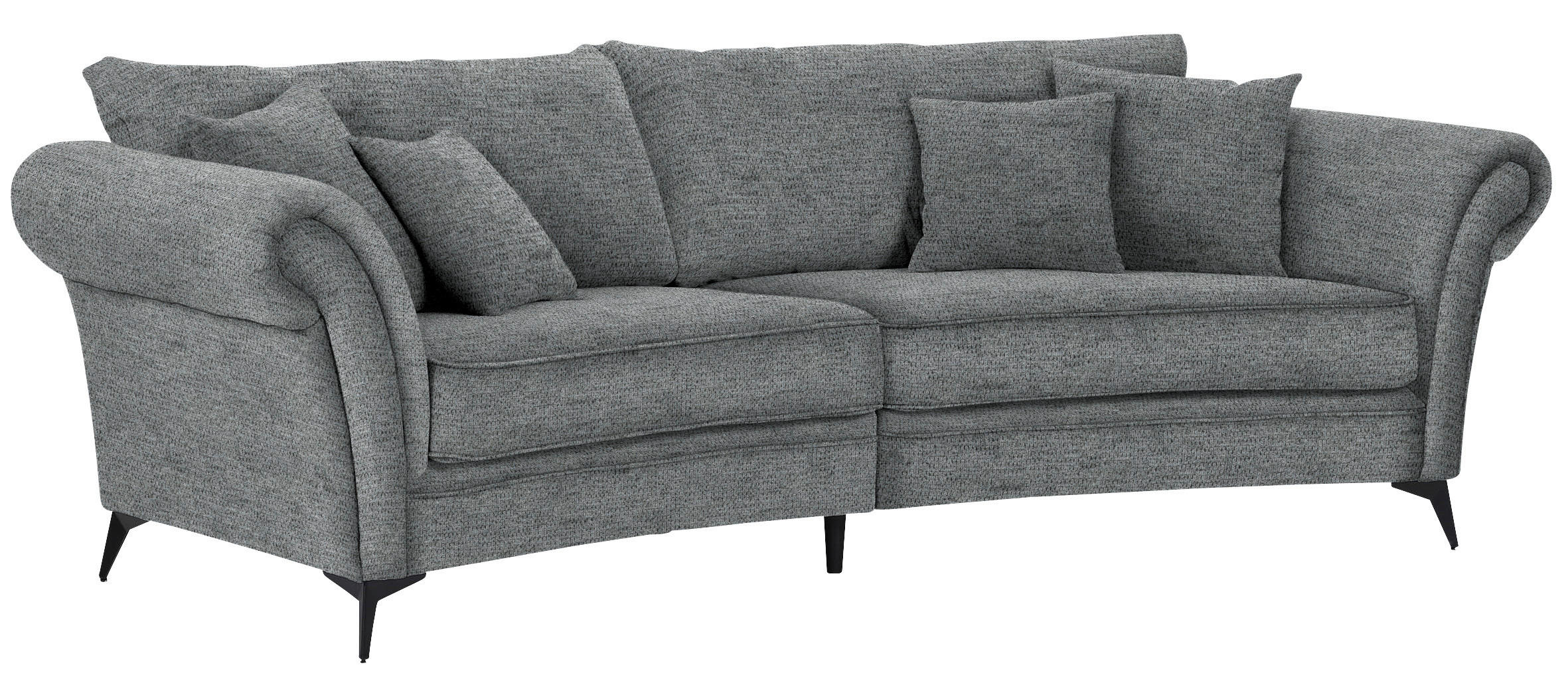 MEGASOFA Flachgewebe Anthrazit  - Anthrazit/Schwarz, ROMANTIK / LANDHAUS, Textil/Metall (273/79/125cm) - Landscape