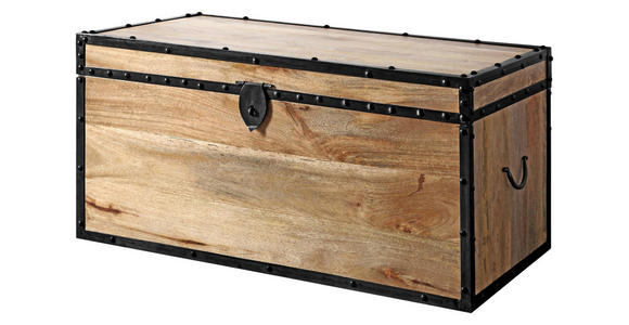 TRUHE - Schwarz/Naturfarben, Natur, Holz/Metall (80/40/40cm) - Landscape