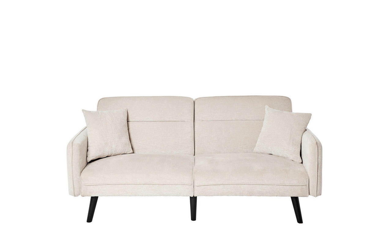 SCHLAFSOFA Bouclé Champagner  - Champagner/Schwarz, MODERN, Holz/Textil (191/83/84cm) - Livetastic