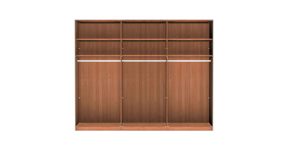 SCHWEBETÜRENSCHRANK 250/236/67 cm 3-türig  - Champagner/Buchefarben, Natur, Glas/Holz (250/236/67cm) - Linea Natura