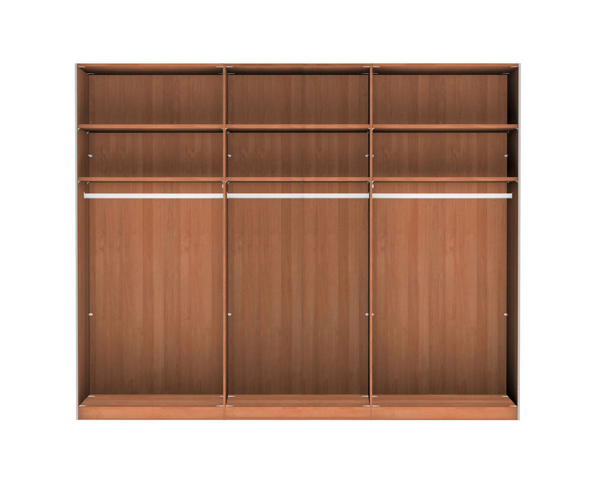 SCHWEBETÜRENSCHRANK in Champagner, Buchefarben  - Champagner/Buchefarben, Natur, Glas/Holz (250/236/67cm) - Linea Natura