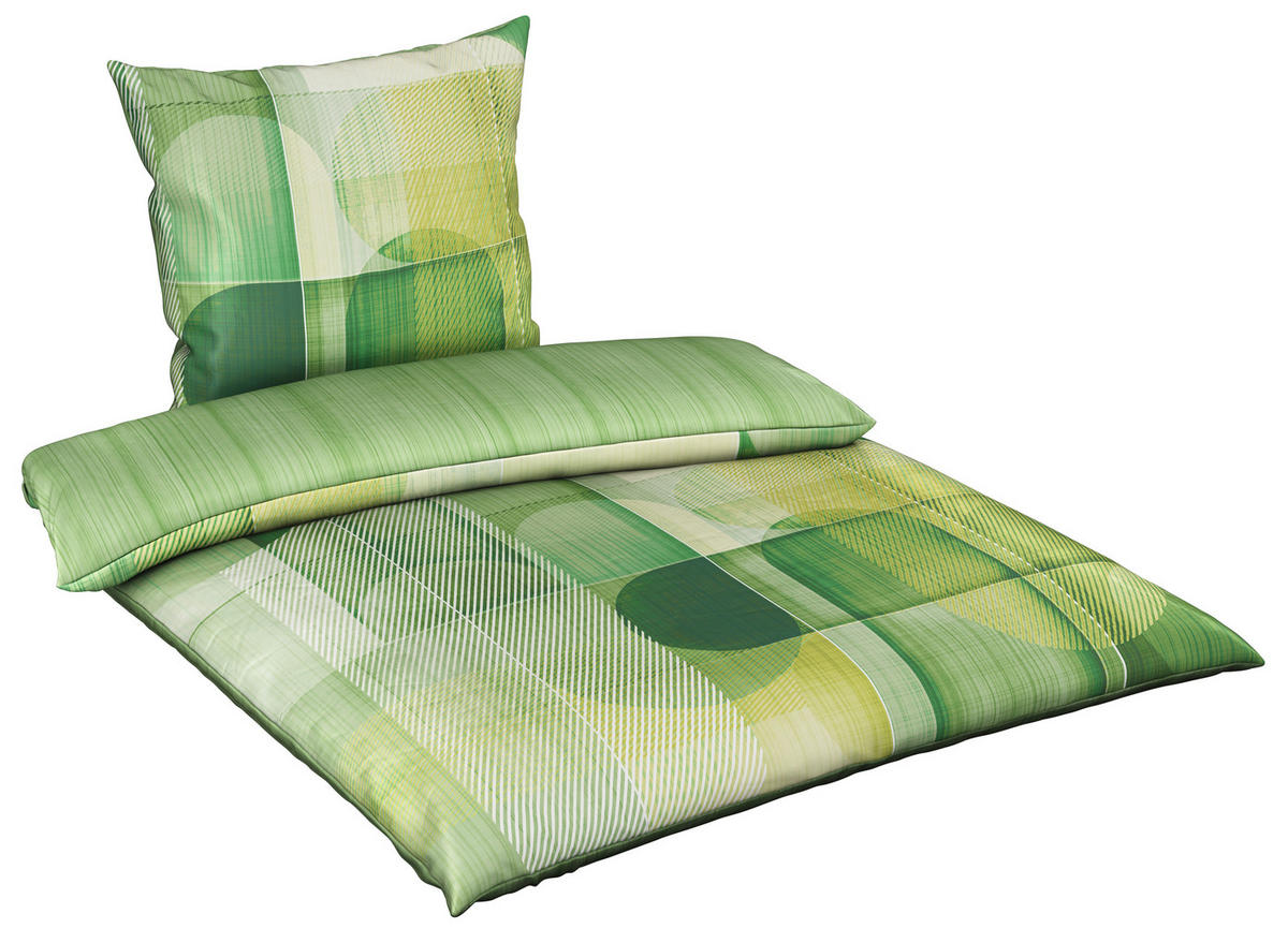 WENDEBETTWÄSCHE Satin 135/200 cm  - Grün, Design, Textil (135/200cm) - Esposa