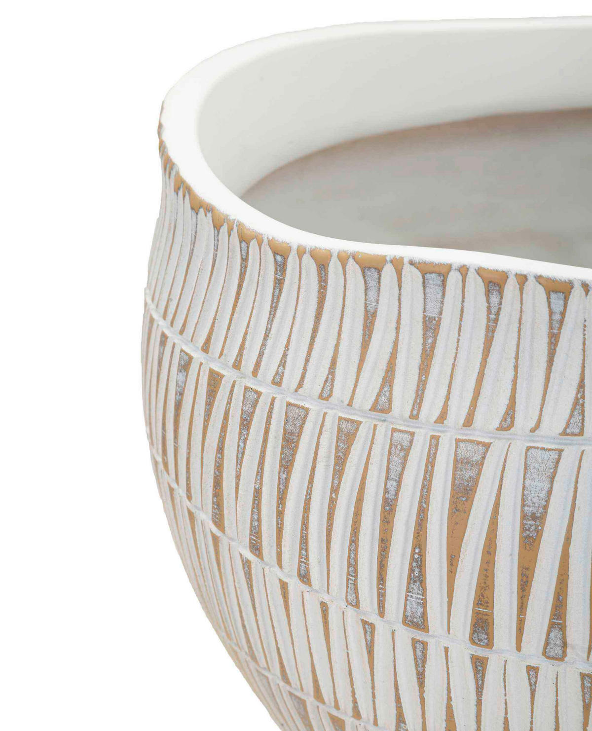 Vase Cachepot Stiky  - Goldfarben/Weiß, Basics, Kunststoff (26/20.5/26cm)