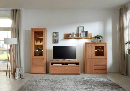 Thumbnail - Voleo Lowboard, Kernbuche, Holz, Holzwerkstoff, Kernbuche, massiv, 2 Schublade(n) Schubladen, 134x57x50 cm, Beimöbel erh...